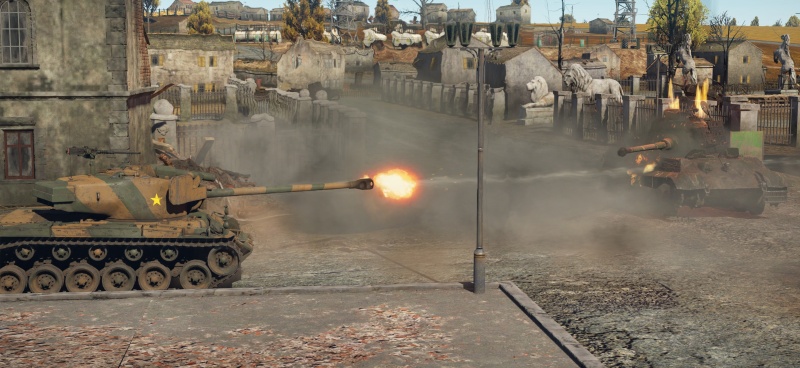 Файл:T26E1-1 «Super Pershing» уничтожает Pz.Kpfw. VI Ausf. B (H) mit Simmering Sla.16 выстрелом в правый спонсон.jpg