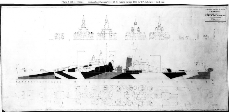 Файл:Baltimor USS «Балтимор», эскиз камуфляжа «Балтимора» Measure 31-32-33 Series, Design 16D, левый борт.jpg