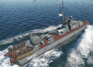 Мины ЯМ-43 на корме катера