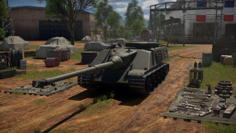 Файл:AMX 50 Foch ждет боя в ангаре..jpg