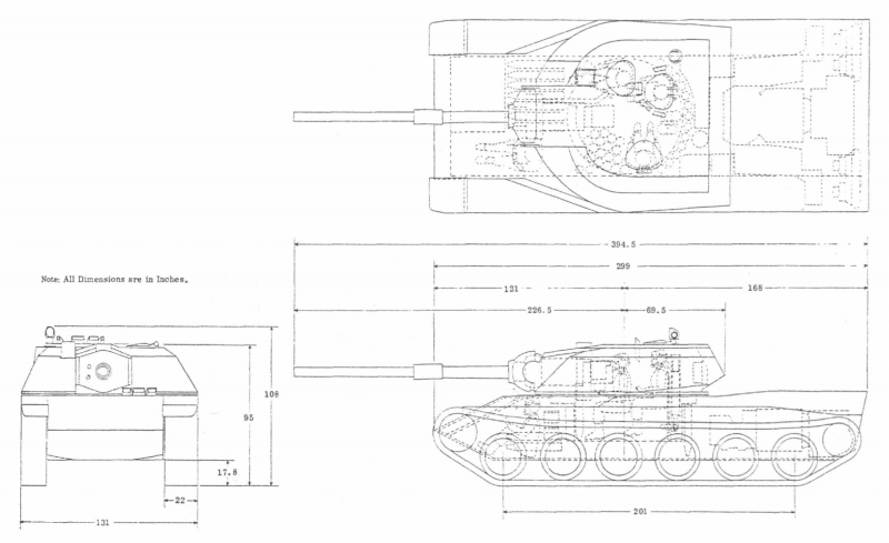Файл:Приблизительный чертёж одного из восьми вариантов будущего танка предложенных General Motors.png